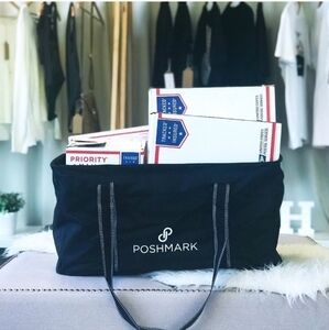 New Poshfixings Black Large Utility Tote